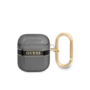 Maciņš austiņām Guess Apple Airpods 1/2 TPU Printed Stripe Case Black