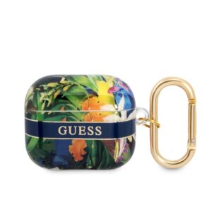 Maciņš austiņām Guess Apple Airpods 3 TPU Flower Print Case Blue