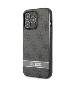 Nugarėlės dėklai Guess Apple PU 4G Stripe Case for iPhone 13 Pro Dark Grey