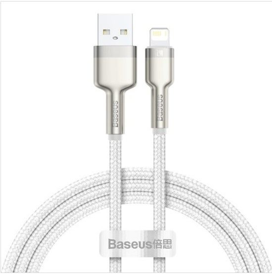 Kabelis Baseus Cable Cafule Metal USB - Lightning 1,0 m 2,4A White