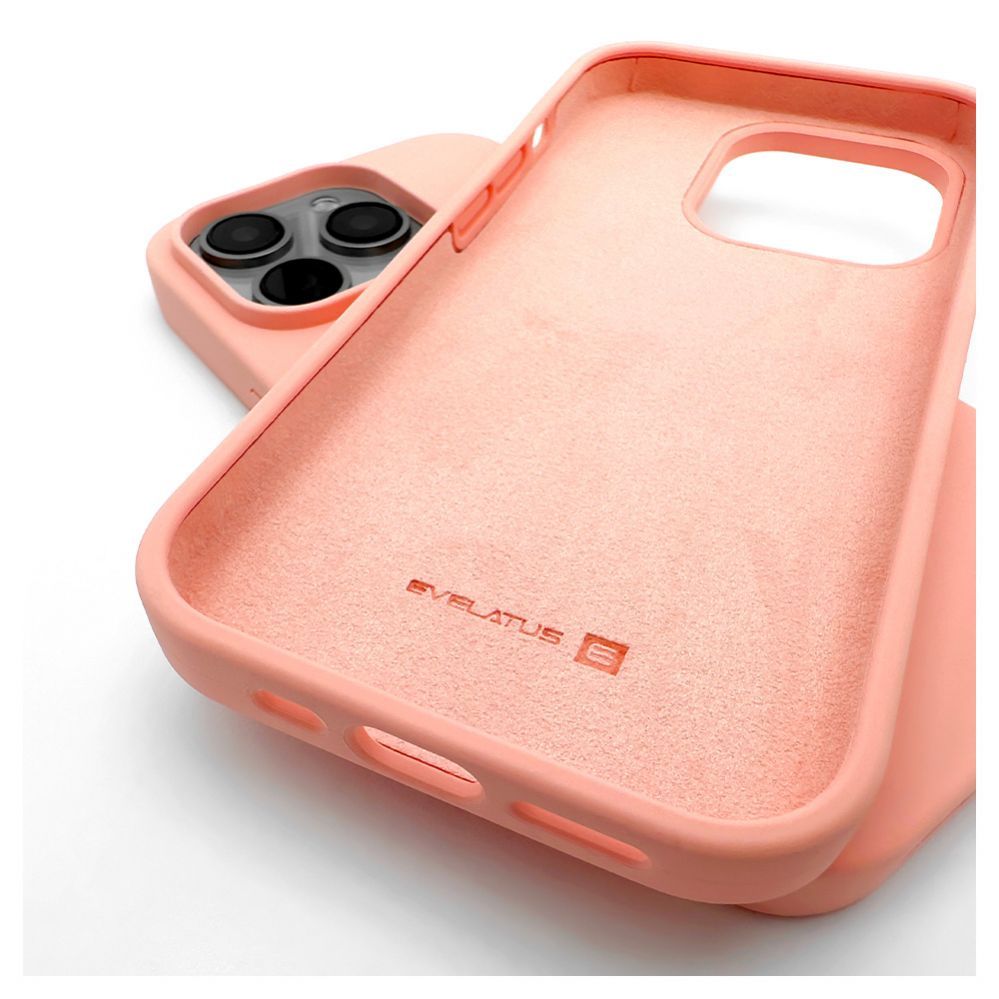 Tagakaaned Evelatus Apple iPhone 14 Pro Max 6.7 Premium Soft Touch Silicone Case Light Pink