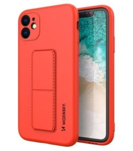 Nugarėlės dėklai iLike Samsung Galaxy A22 5G Kickstand Case Silicone Stand Cover Red