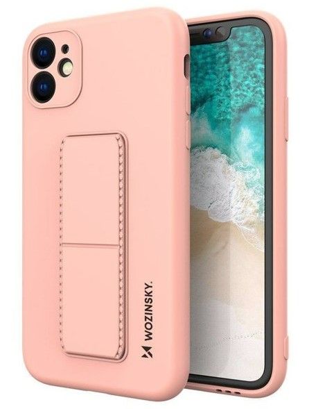 Tagakaaned iLike Samsung Galaxy A22 5G Kickstand Case Silicone Stand Cover Pink