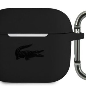 Maciņš austiņām Lacoste Apple Airpods 3 Liquid Silicone Glossy Printing Logo Case Black