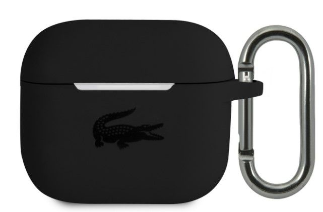 Maciņš austiņām Lacoste Apple Airpods 3 Liquid Silicone Glossy Printing Logo Case Black