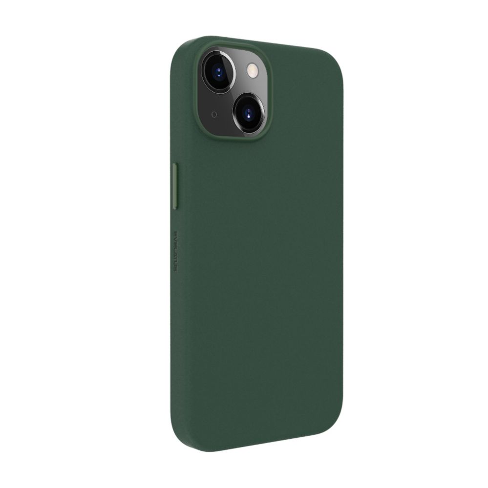 Back panel cover Evelatus Apple iPhone 14 Genuine Leather Case with MagSafe Dark Green