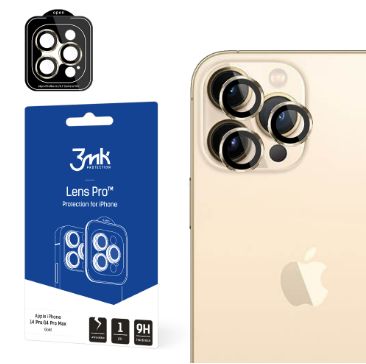 Aizsargstikls 3MK Apple iPhone 14 Pro/14 Pro Max Lens Protection Pro Gold