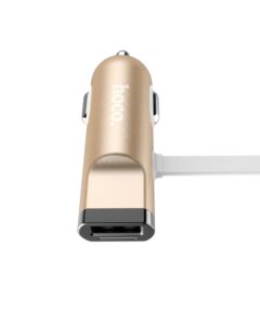 Automobiliniai įkrovikliai Hoco Universal UCL01 Multifunction apple+micro usb Gold