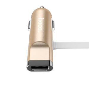 Auto charger Hoco Universal UCL01 Multifunction apple+micro usb Gold