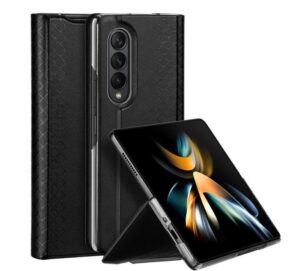 Back panel cover Dux Ducis Samsung Galaxy Z Fold4 Bril case with a flip wallet stand Black