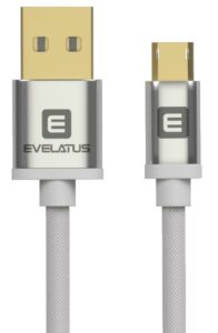 Kabelis Evelatus Universal Data cable Micro USB EDC02 dual side gold plated connectors White