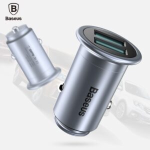 Auto charger Baseus Universal MINI T Dual U Smart Car Charger 2.4A CCMNT-16 Chrome