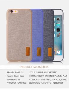 Nugarėlės dėklai Baseus Apple Grain Case For iPhone6 Plus/iPhone6S Plus WIAPIPH6SP-BW03 Sea Blue