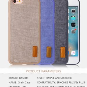 Tagakaaned Baseus Apple Grain Case For iPhone6 Plus/iPhone6S Plus WIAPIPH6SP-BW03 Sea Blue