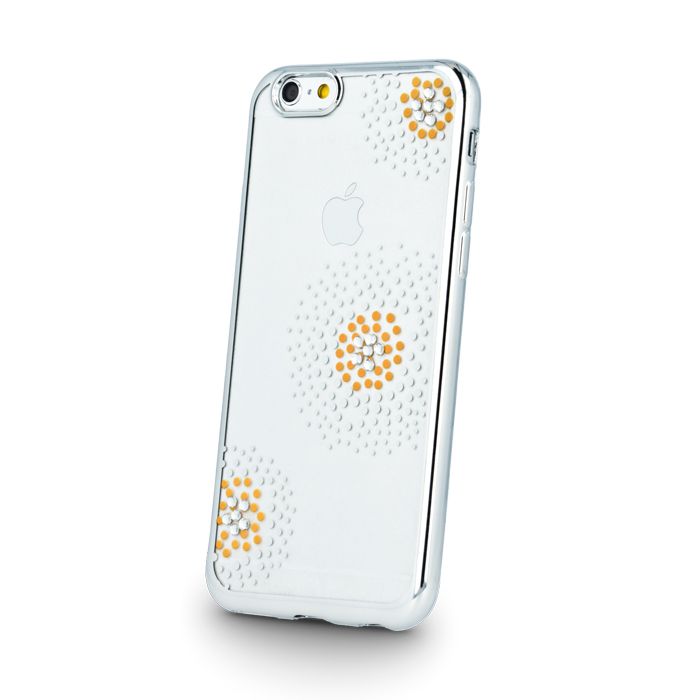 Back panel cover Beeyo Sony E5 Flower Dots TPU Silver