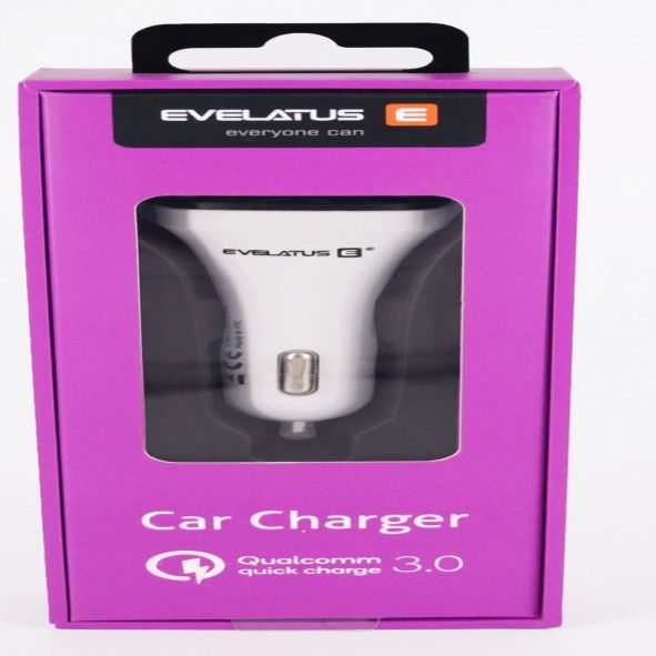 Auto lādētāji Evelatus - Evelatus Quick Car Charger QCC02 White