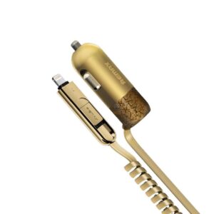 Automobiliniai įkrovikliai Remax Universal Finchy RCC103 Car Charger Gold