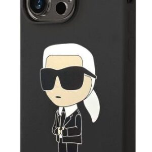 Tagakaaned Karl Lagerfeld Apple iPhone 14 Pro Max Liquid Silicone Ikonik NFT Case Black