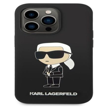 Tagakaaned Karl Lagerfeld Apple iPhone 14 Pro Max Liquid Silicone Ikonik NFT Case Black