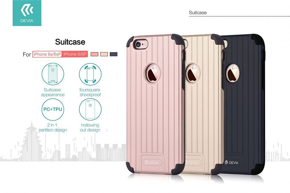 Aizmugurējais vāciņš Devia Apple iPhone 6 / 6s Plus Suitcase Black