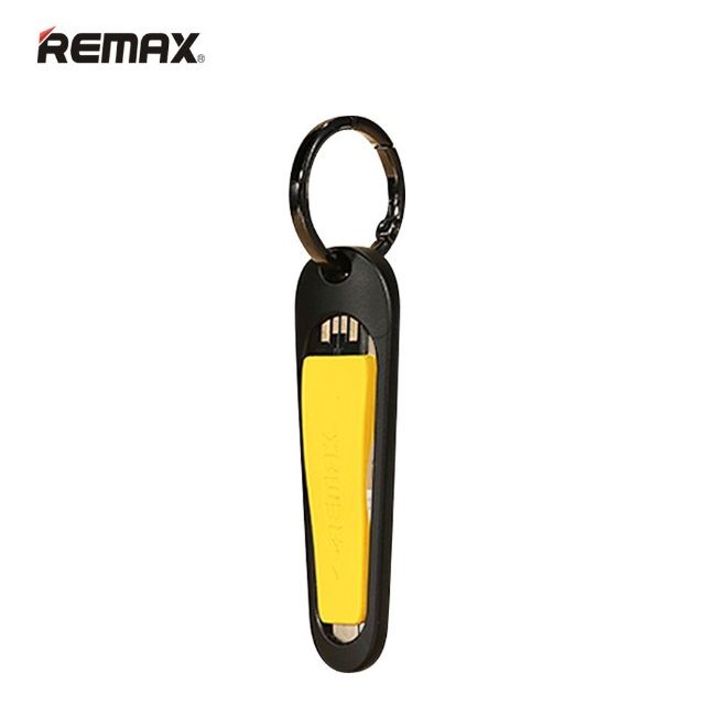 Kaabel Remax Mini Atslēgu piekariņš Lightning uz USB Black Yellow