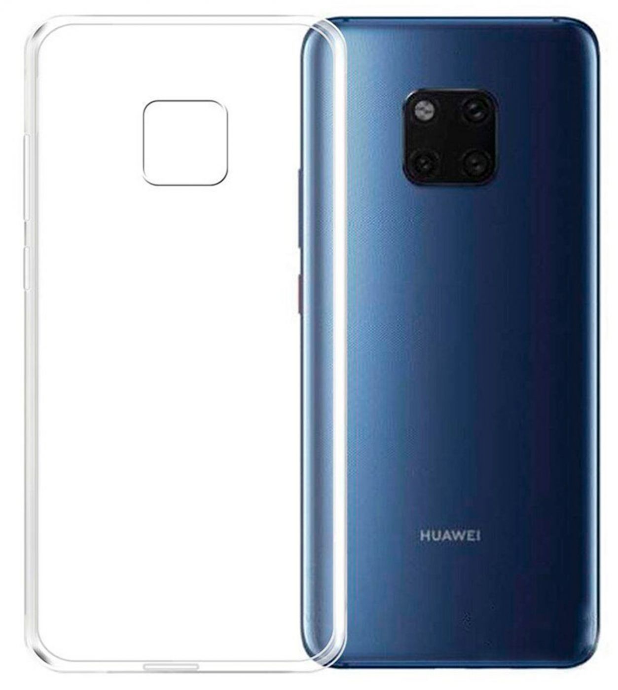 Back panel cover Evelatus Huawei Mate 20 Pro Clear Silicone Case 1.5mm TPU Transparent