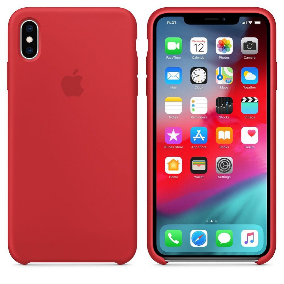 Back panel cover Apple iPhone XS Max Silicone Case MRWH2ZM/A Red