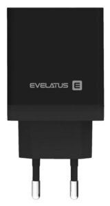 Adapteris Evelatus Universal Travel Charger ETC04 USB 2.4A + Type-C 3A 30W Power Delivery Black