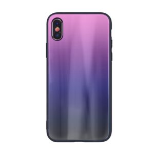 Tagakaaned iLike Apple iPhone XR Aurora Glass case Pink-Black