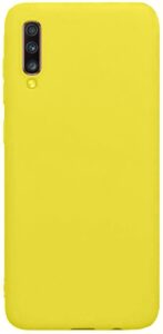 Nugarėlės dėklai Evelatus Samsung Galaxy A70 Nano Silicone Case Soft Touch TPU Yellow