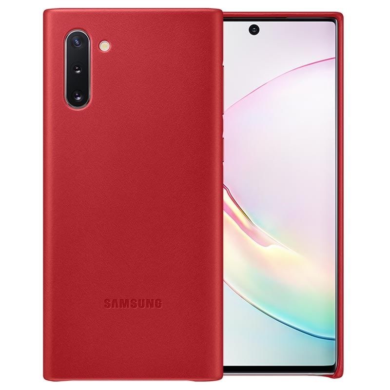 Back panel cover Samsung Galaxy Note 10 Leather Cover case Red