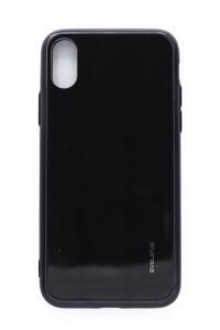 Back panel cover Evelatus Apple iPhone X/XS Water Ripple Full Color Electroplating Tempered Glass Black