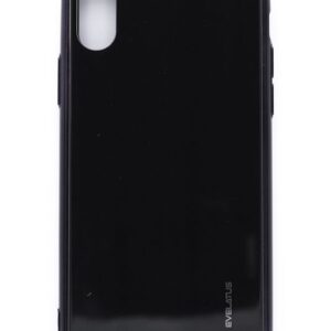 Back panel cover Evelatus Apple iPhone X/XS Water Ripple Full Color Electroplating Tempered Glass Black