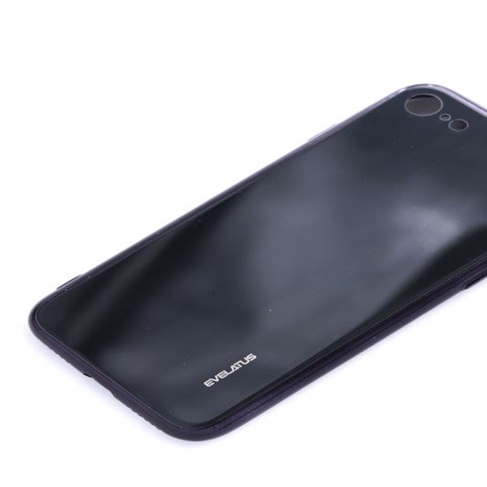 Back panel cover Evelatus Apple iPhone 7/8 Water Ripple Full Color Electroplating Tempered Glass Black