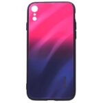 Back panel cover Evelatus Apple iPhone XR Water Ripple Gradient Color Anti-Explosion Tempered Glass Case Gradient Pink-Purple