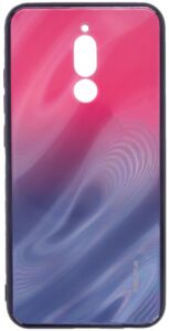 Back panel cover Evelatus Xiaomi Redmi 8 Water Ripple Gradient Color Anti-Explosion Tempered Glass Case Gradient Pink-Purple