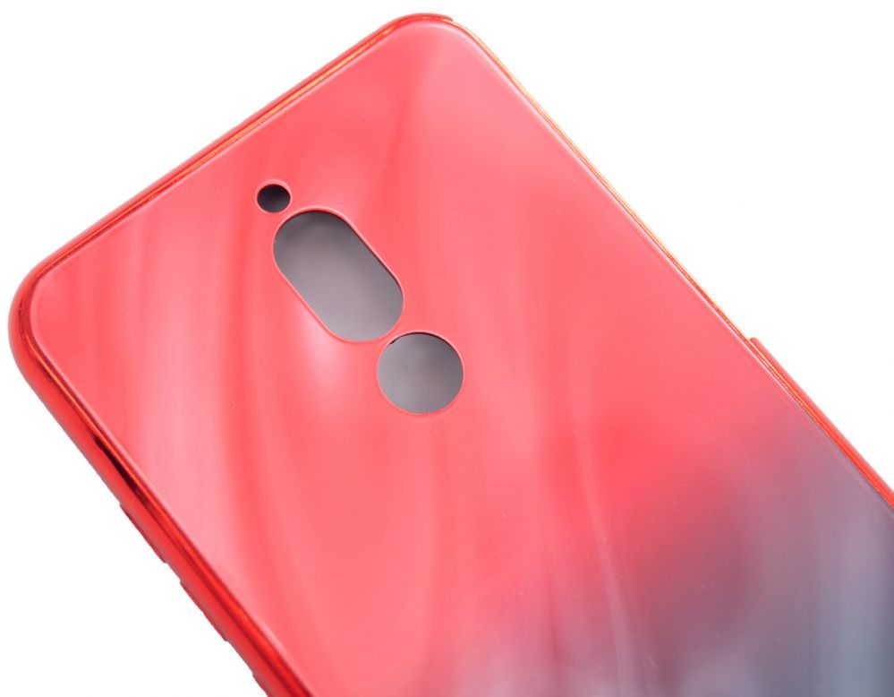 Tagakaaned Evelatus Xiaomi Redmi 8 Water Ripple Gradient Color Anti-Explosion Tempered Glass Case Gradient Red-Black
