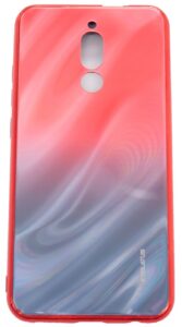 Back panel cover Evelatus Xiaomi Redmi 8 Water Ripple Gradient Color Anti-Explosion Tempered Glass Case Gradient Red-Black