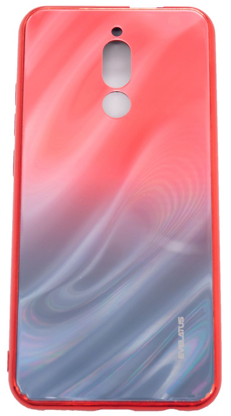Tagakaaned Evelatus Xiaomi Redmi 8 Water Ripple Gradient Color Anti-Explosion Tempered Glass Case Gradient Red-Black