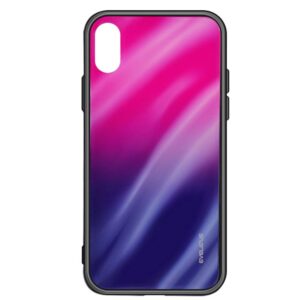 Back panel cover Evelatus Xiaomi Redmi Note 8 / Redmi Note 8 2021 Water Ripple Gradient Color Anti-Explosion Tempered Glass Case Gradient Pink-Purple