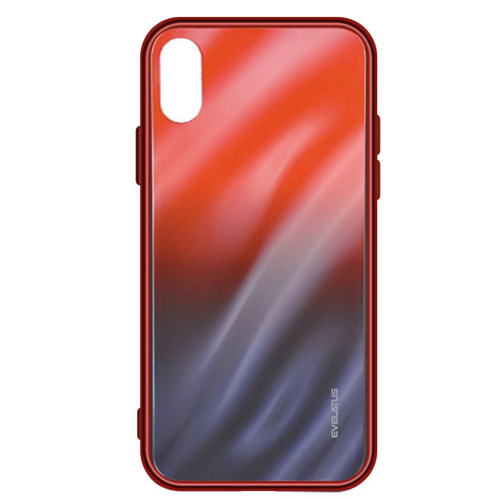 Tagakaaned Evelatus Xiaomi Redmi Note 8 Pro Water Ripple Gradient Color Anti-Explosion Tempered Glass Case Gradient Red-Black