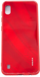 Back panel cover Evelatus Samsung Galaxy A10 Water Ripple Full Color Electroplating Tempered Glass Case Red