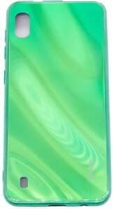 Aizmugurējais vāciņš Evelatus Samsung Galaxy A10 Water Ripple Full Color Electroplating Tempered Glass Case Green