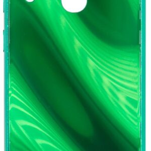 Tagakaaned Evelatus Samsung Galaxy A40 Water Ripple Full Color Electroplating Tempered Glass Case Green