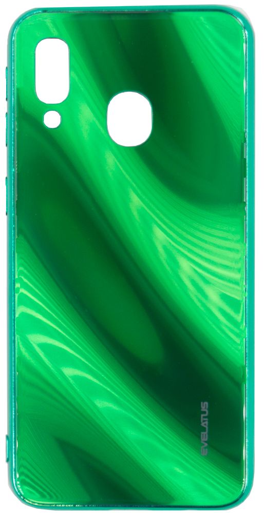 Tagakaaned Evelatus Samsung Galaxy A40 Water Ripple Full Color Electroplating Tempered Glass Case Green