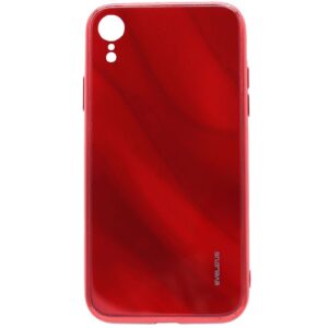 Aizmugurējais vāciņš Evelatus Apple iPhone XR Water Ripple Full Color Electroplating Tempered Glass Case Red