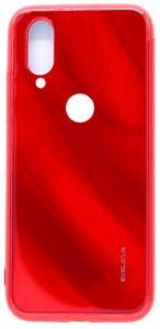 Back panel cover Evelatus Xiaomi Redmi 7 Water Ripple Full Color Electroplating Tempered Glass Case Red