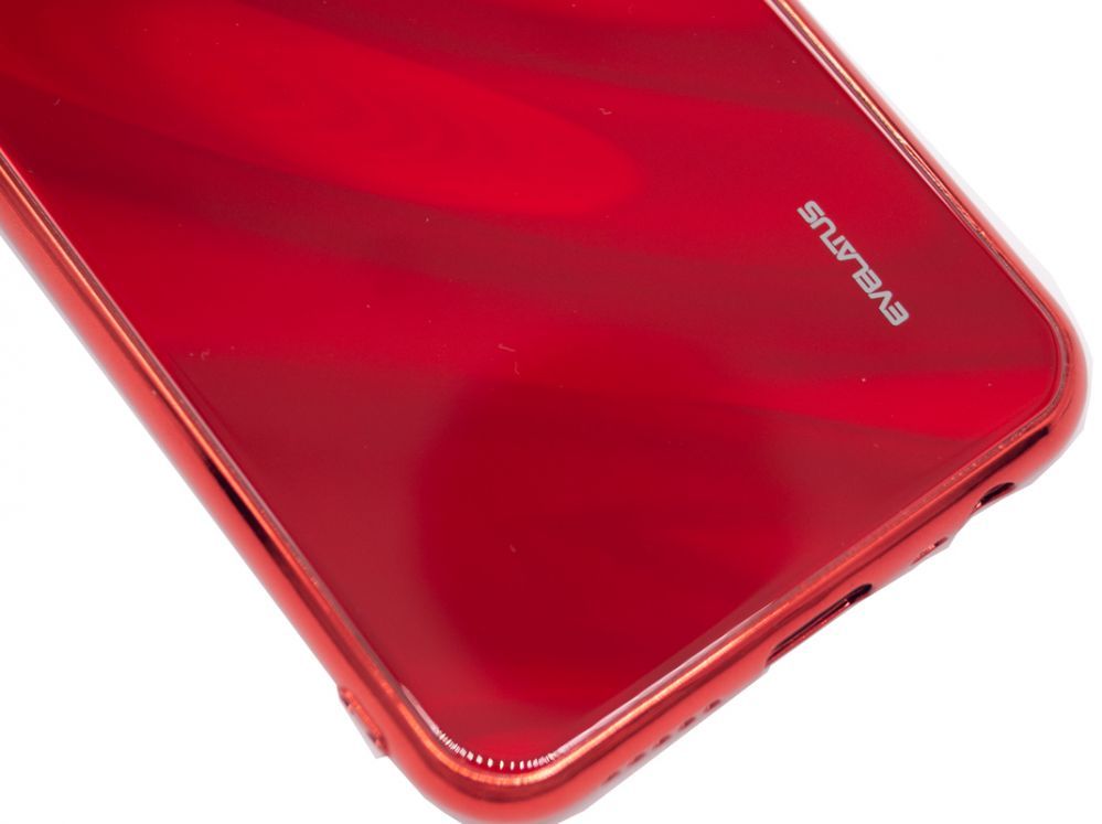 Tagakaaned Evelatus Xiaomi Redmi 8 Water Ripple Full Color Electroplating Tempered Glass Case Red