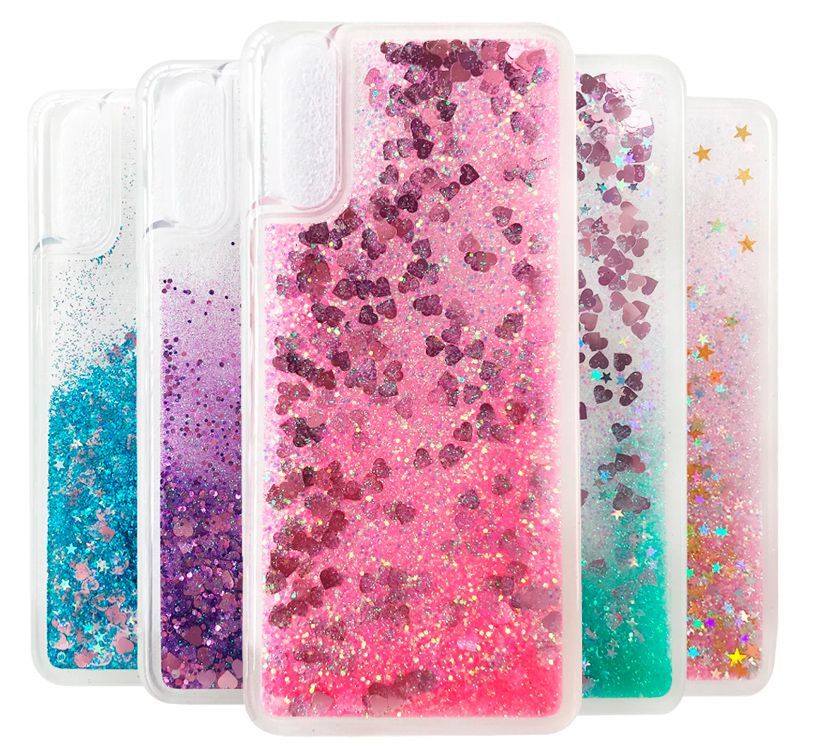 Back panel cover Evelatus Samsung A50 Shining Quicksand Case Pink