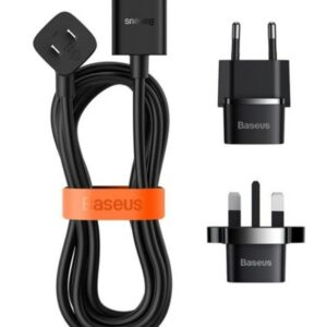 Adaptrid Baseus Universal PowerCombo cable / extension cord with mini power strip 1m black (EU and UK power adapter Black
